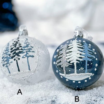 Glass Ball Ornament With Pine Trees