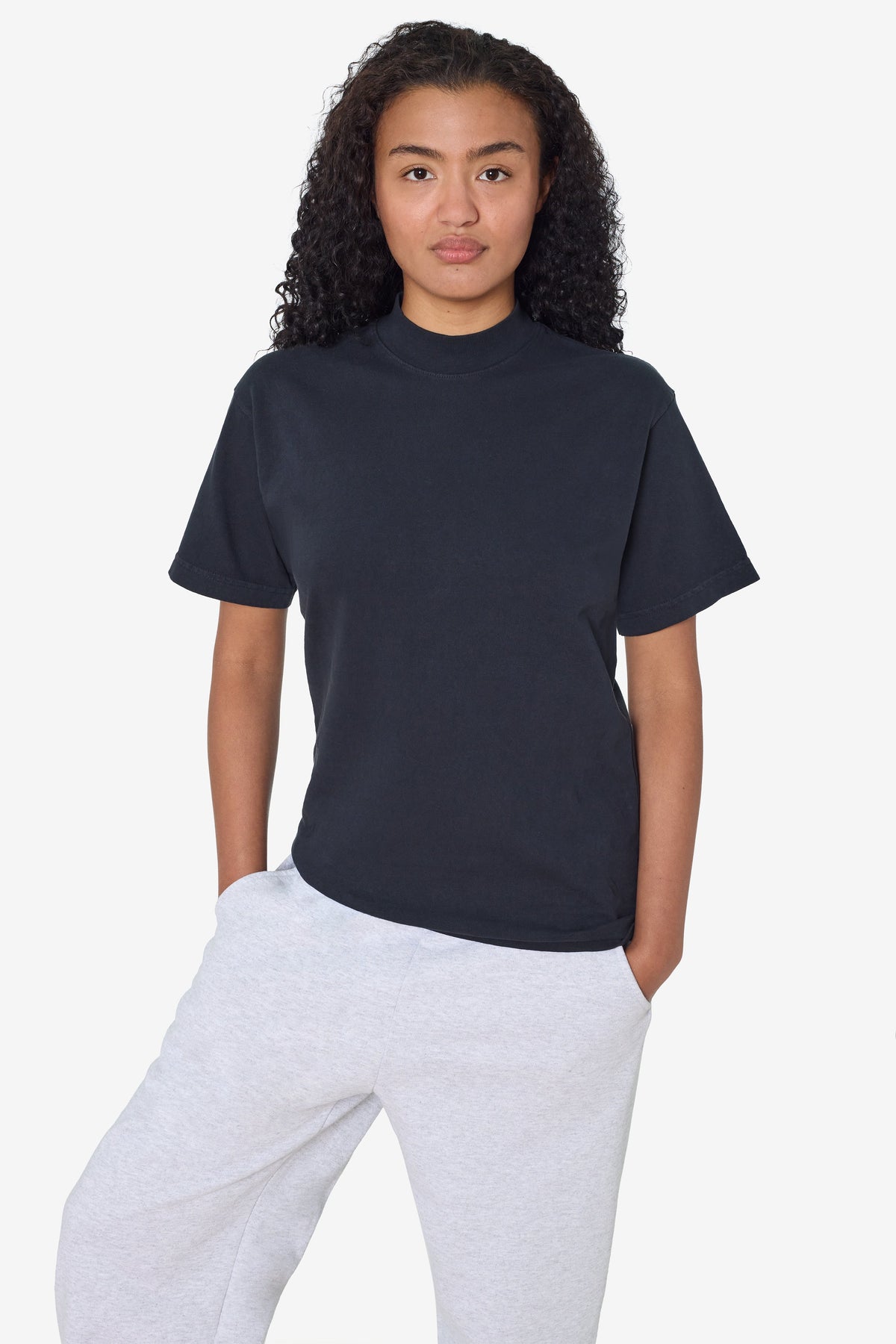 1405GD Unisex - Short Sleeve Garment Dye Mockneck T-Shirt