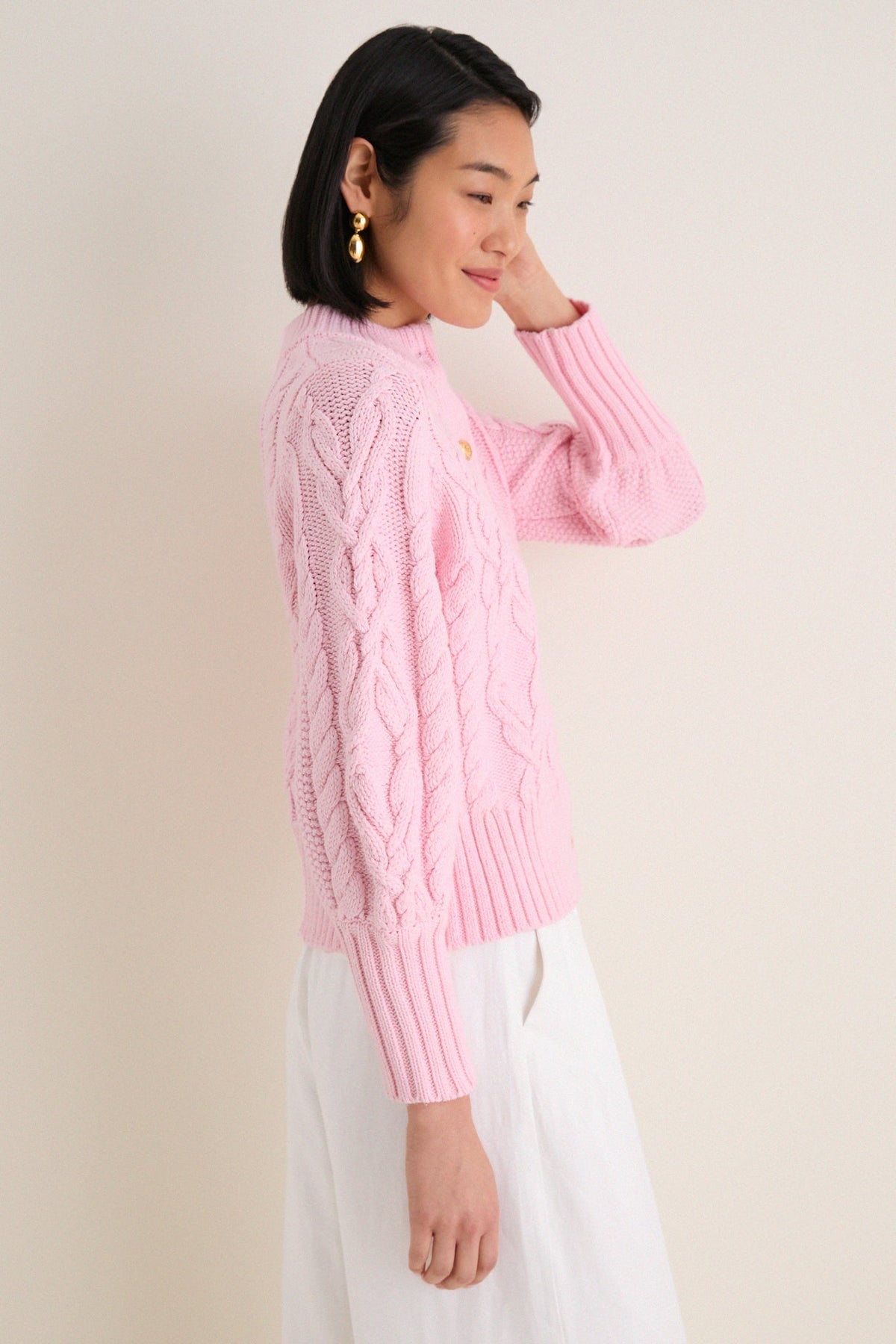 Pink Salt Cotton Colette Cardigan