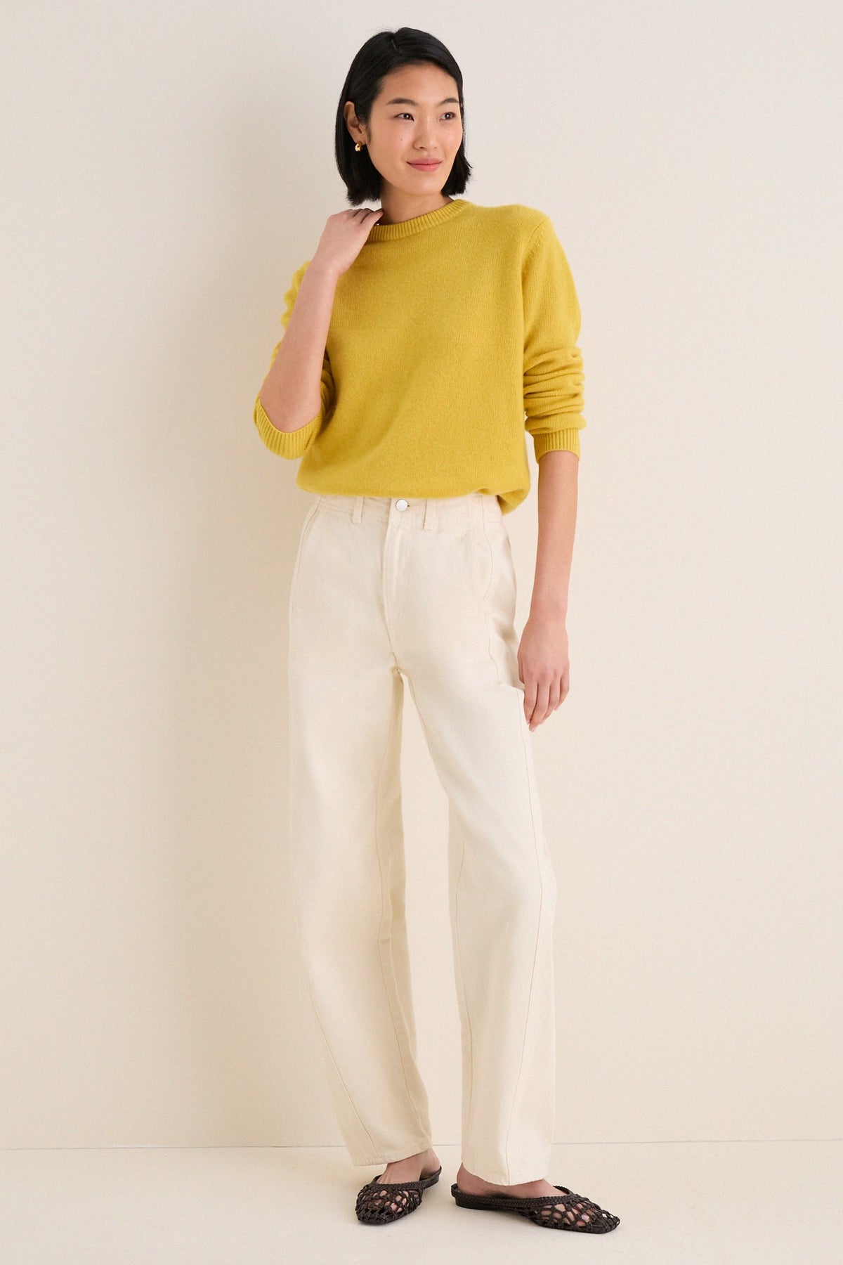 Marigold Cashmere Boyfriend Bodie Crewneck