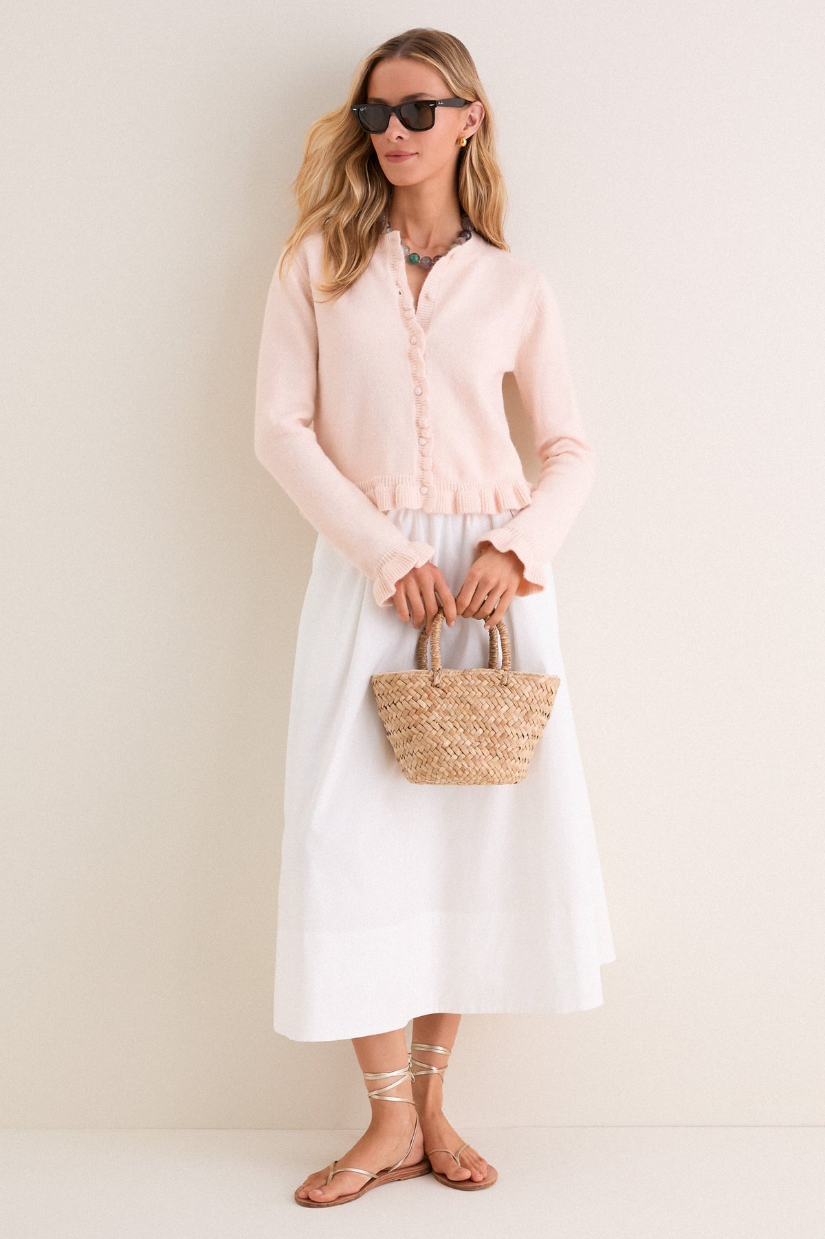 Pottery Pink Knit Patterson Ruffle Sweater