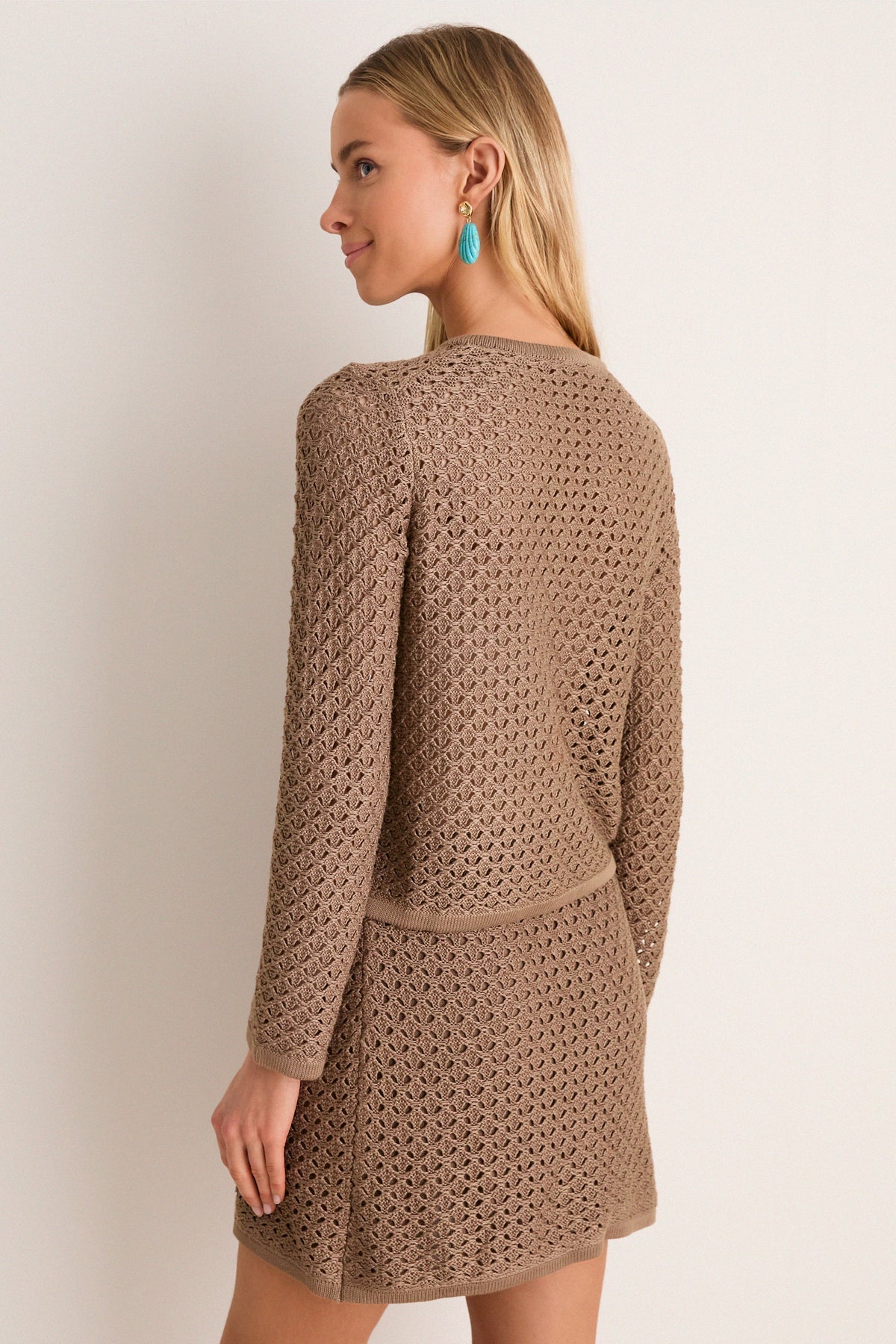 Mocha Crochet Martha Cardigan
