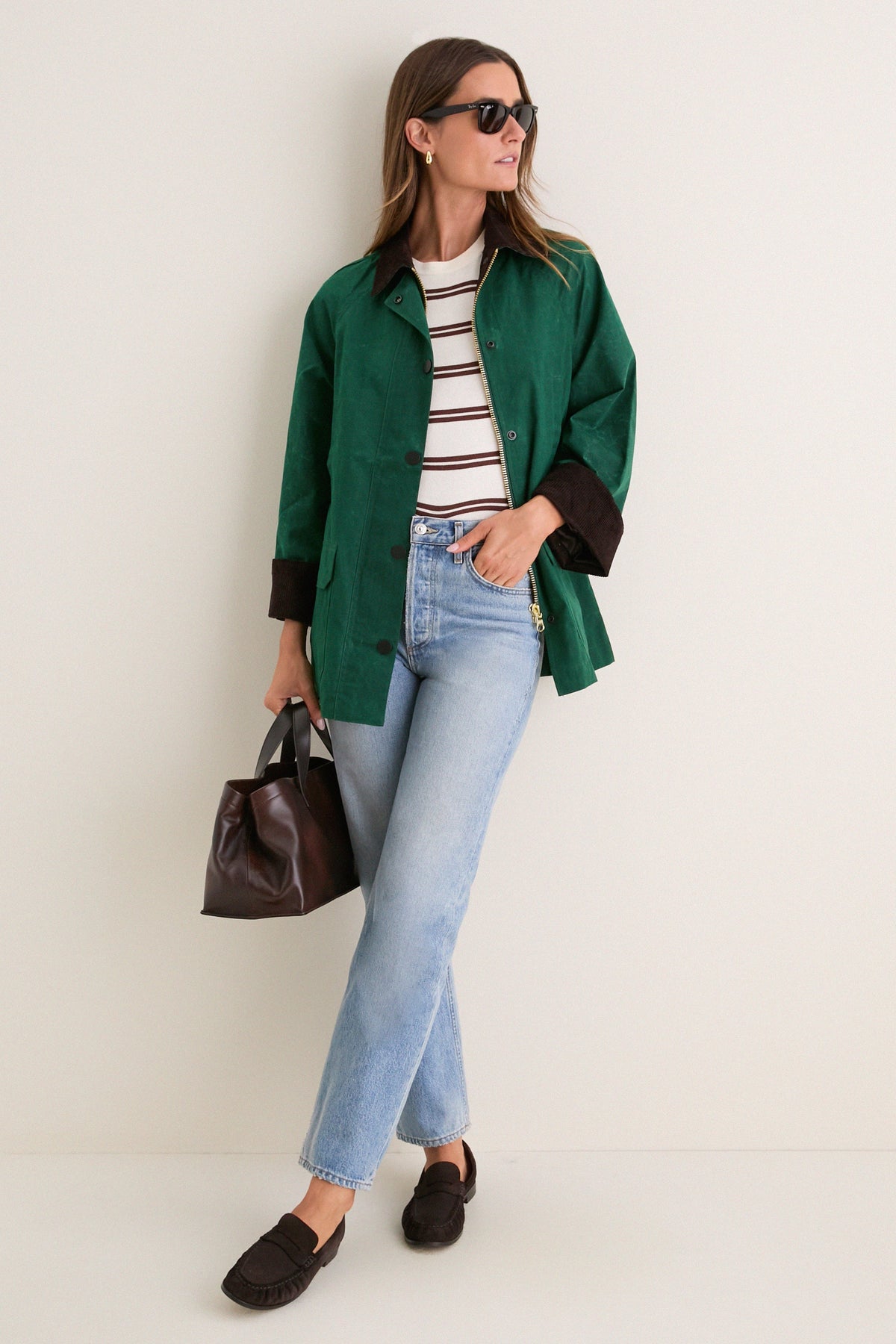 Green Chiltern Street Jacket in Waxed Cotton