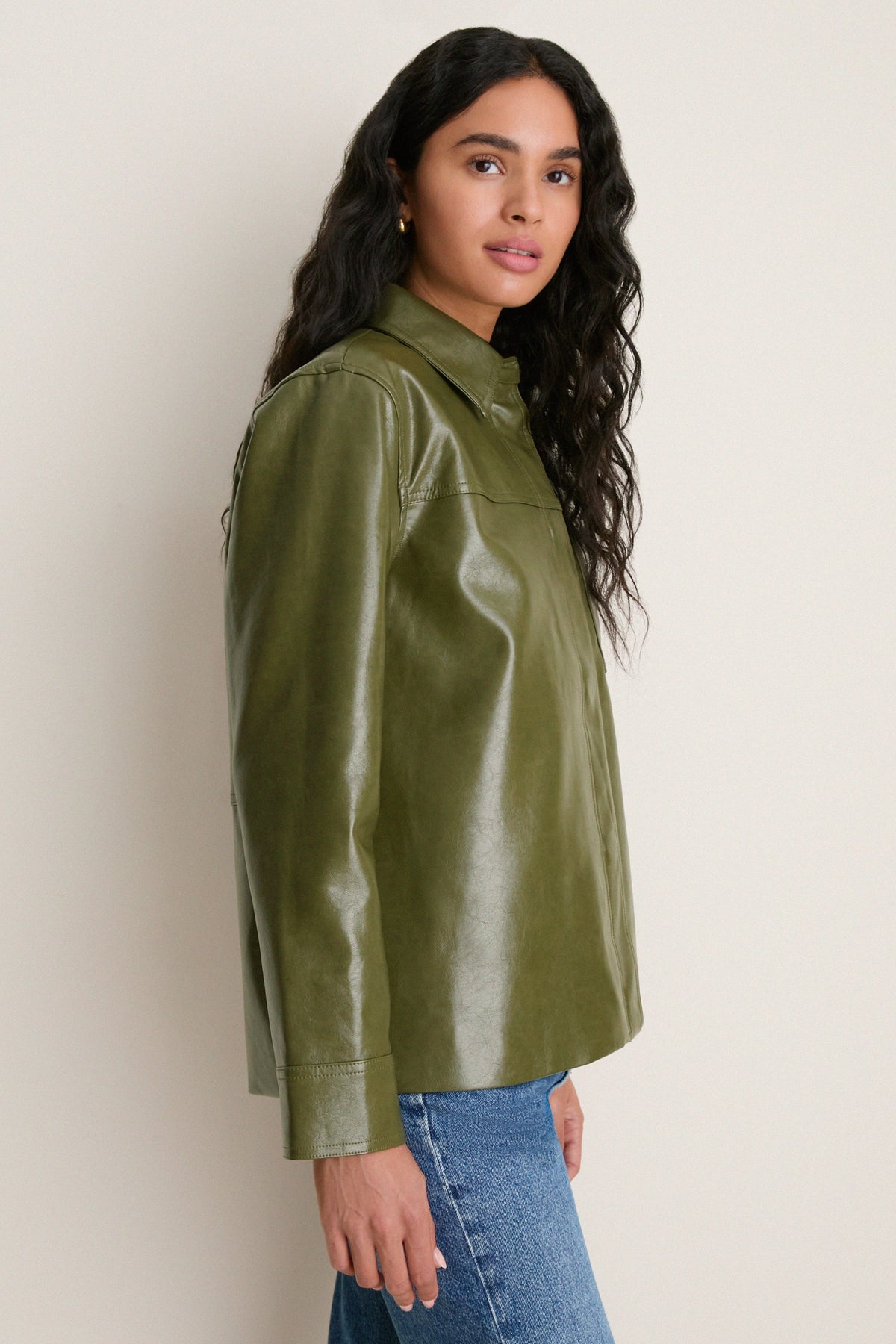 Green Faux Leather Neo Jacket