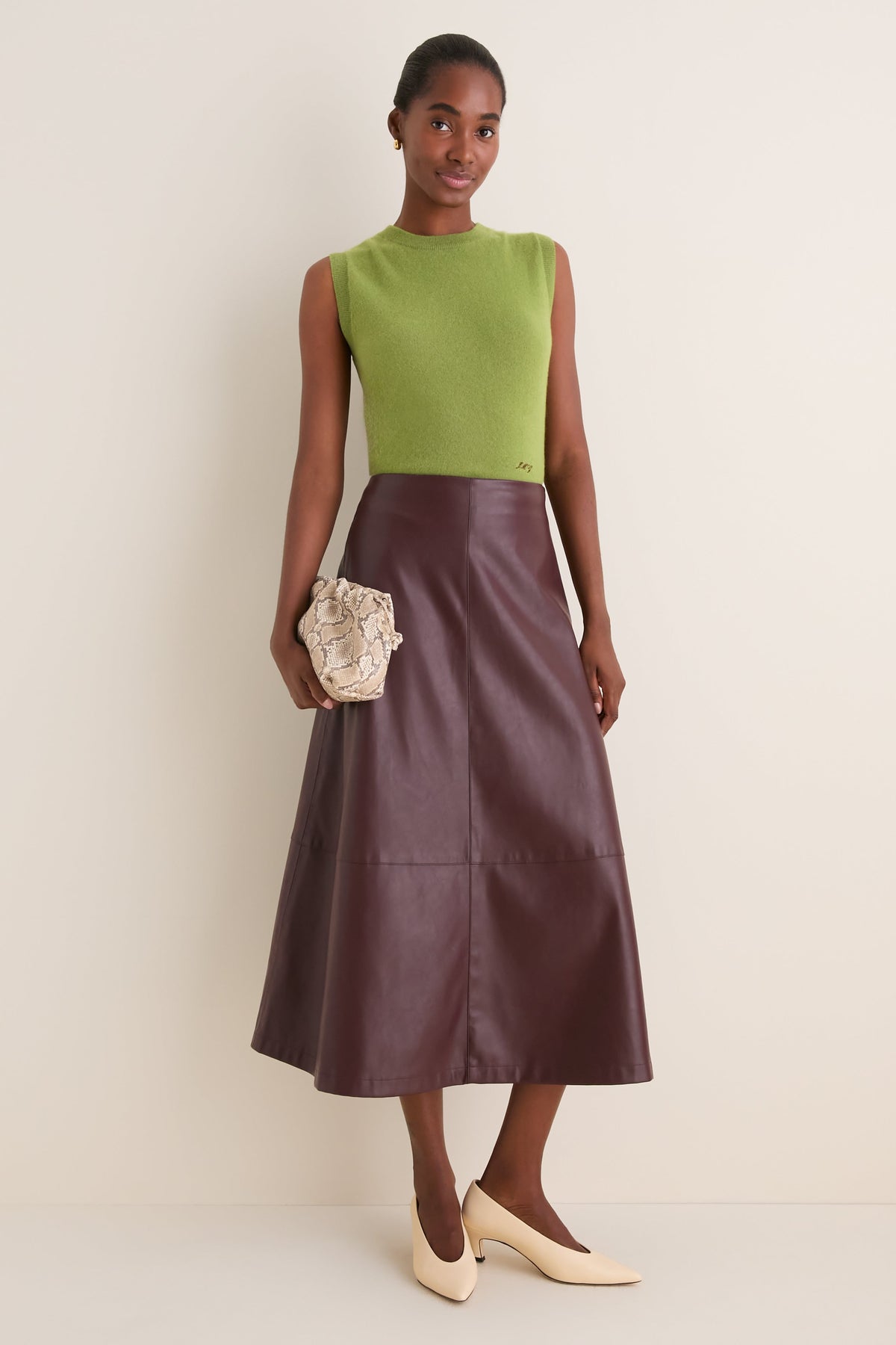 Peridot Cashmere Sleeveless Ava Shell