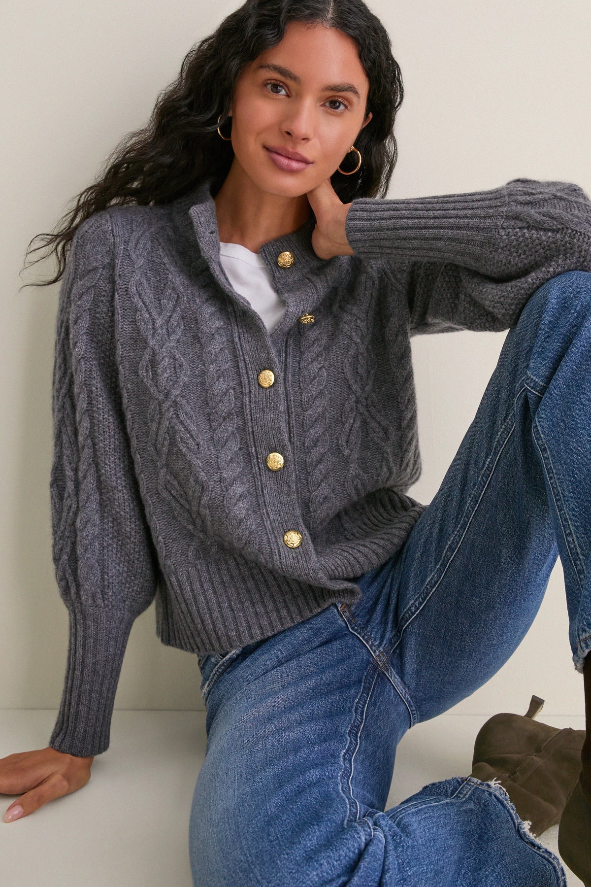 Graphite Cashmere Colette Cardigan