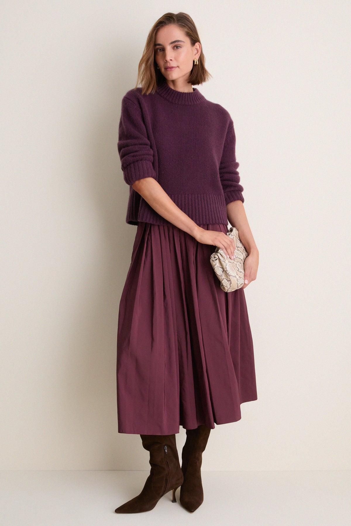 Plum Cashmere Pearce Crewneck