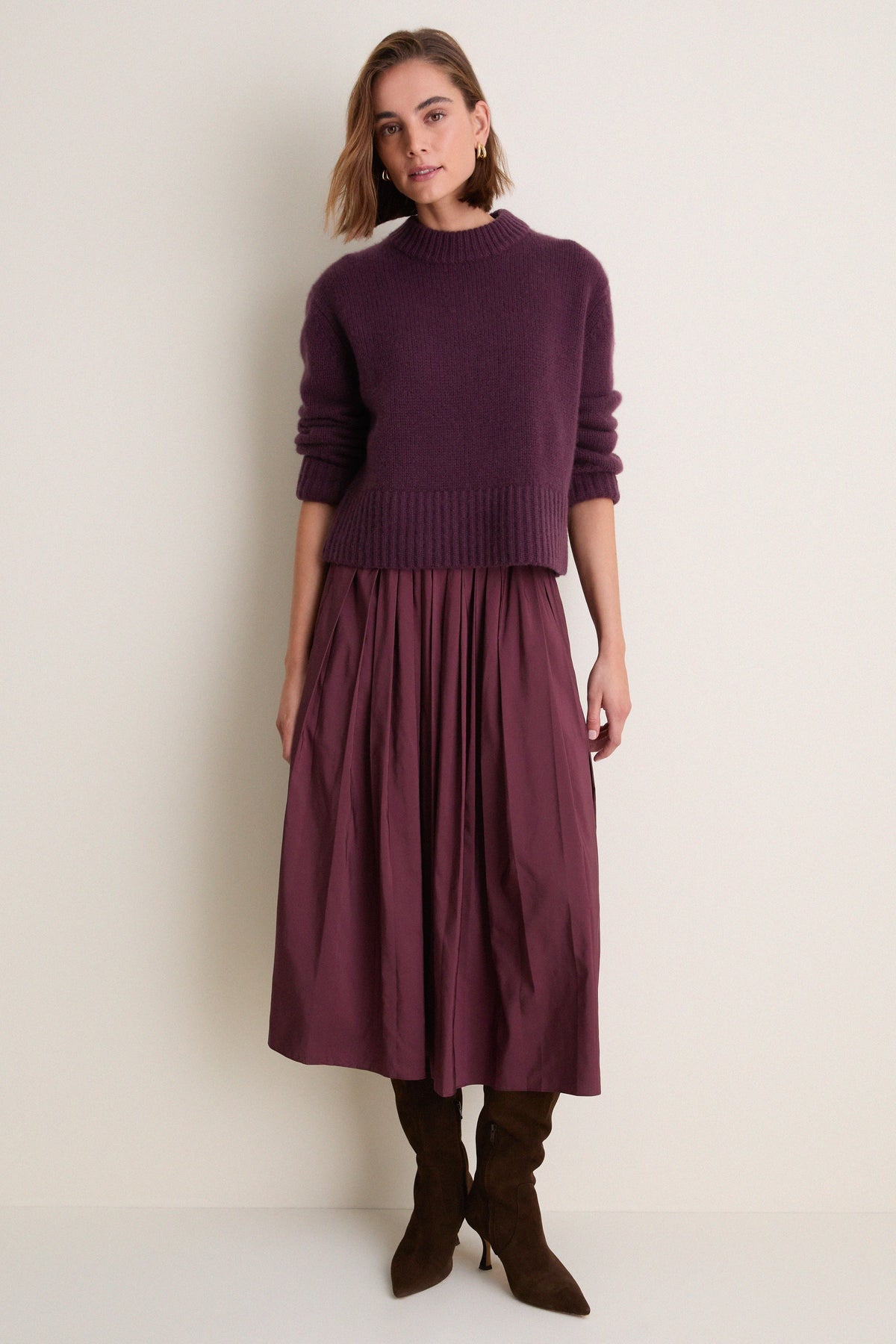 Plum Cashmere Pearce Crewneck