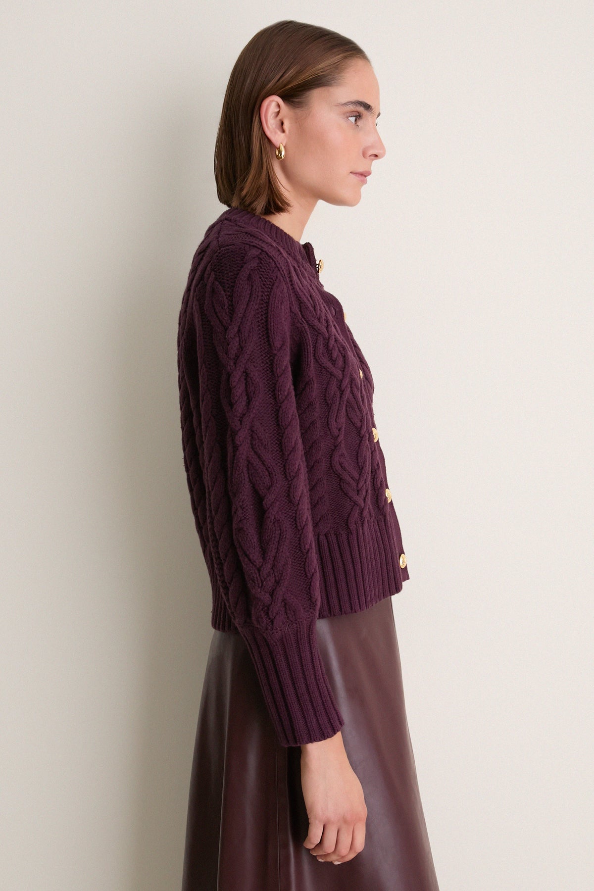 Plum Cotton Colette Cardigan