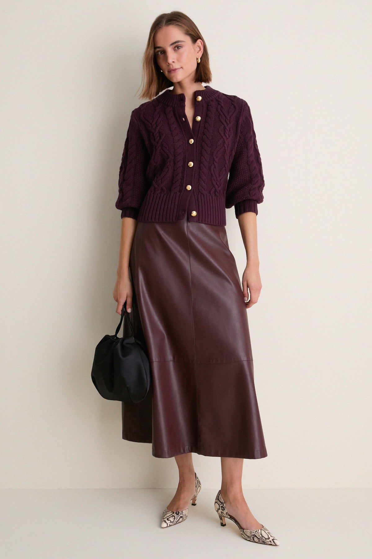 Plum Cotton Colette Cardigan