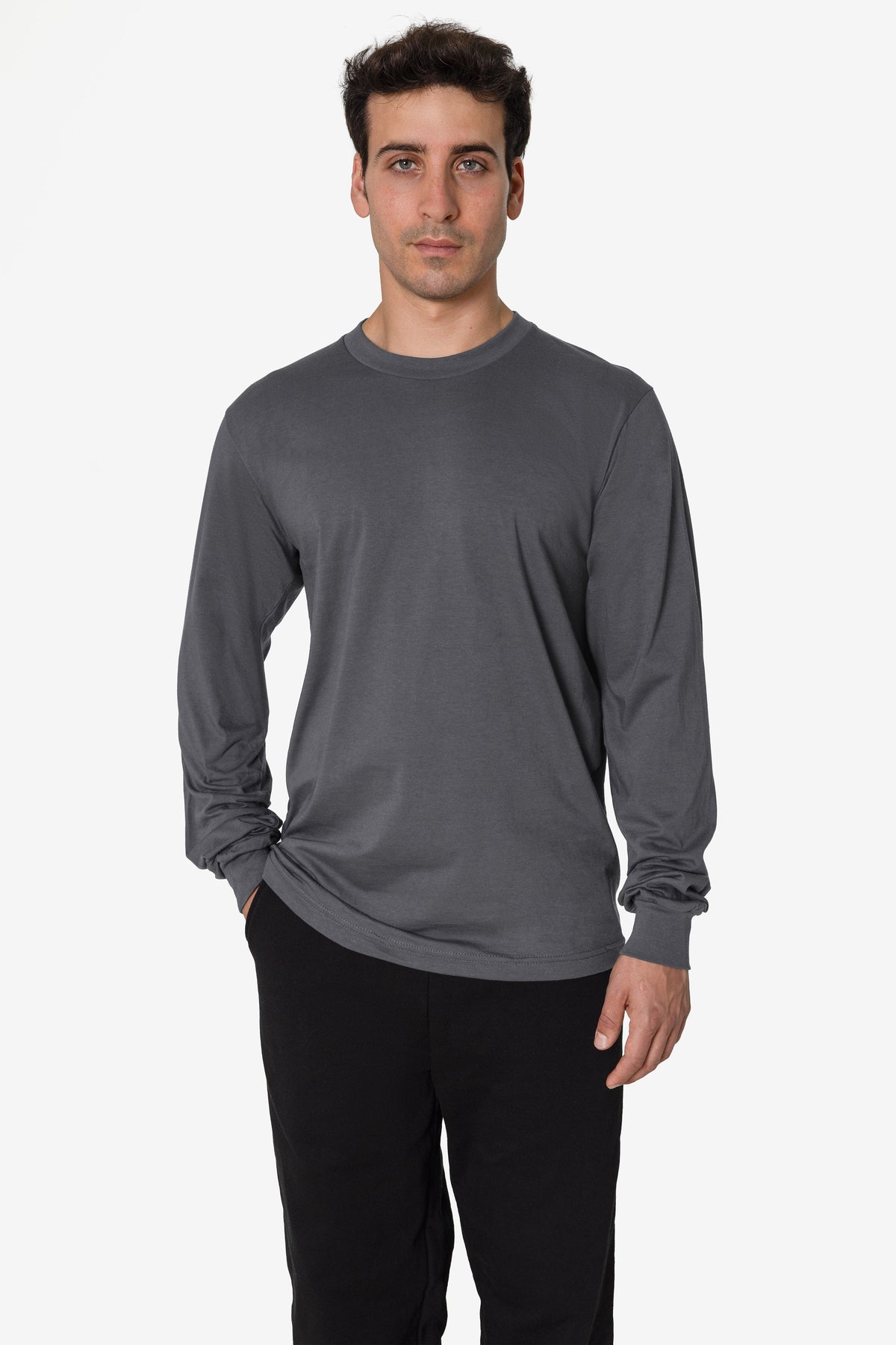 20007 - Fine Jersey Long Sleeve Crew Neck T-Shirt