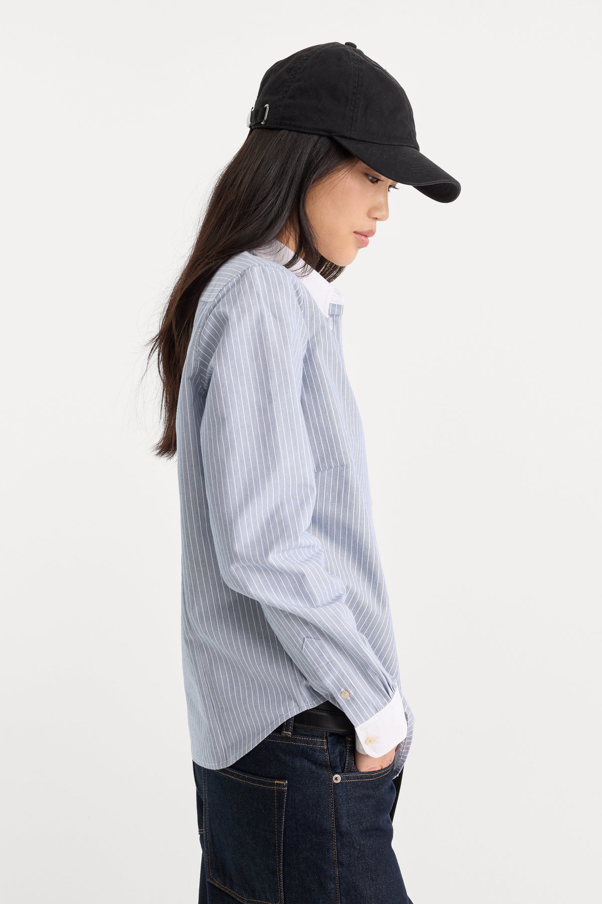 THE OXFORD CONTRAST SHIRT | SLATE BLUE STRIPE