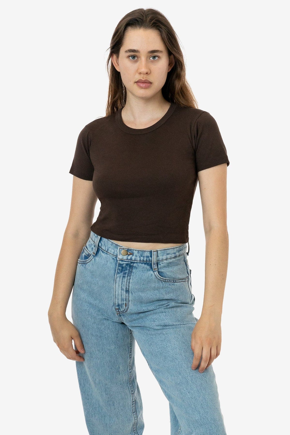 4325 - Baby Rib Short Sleeve Crop Tee