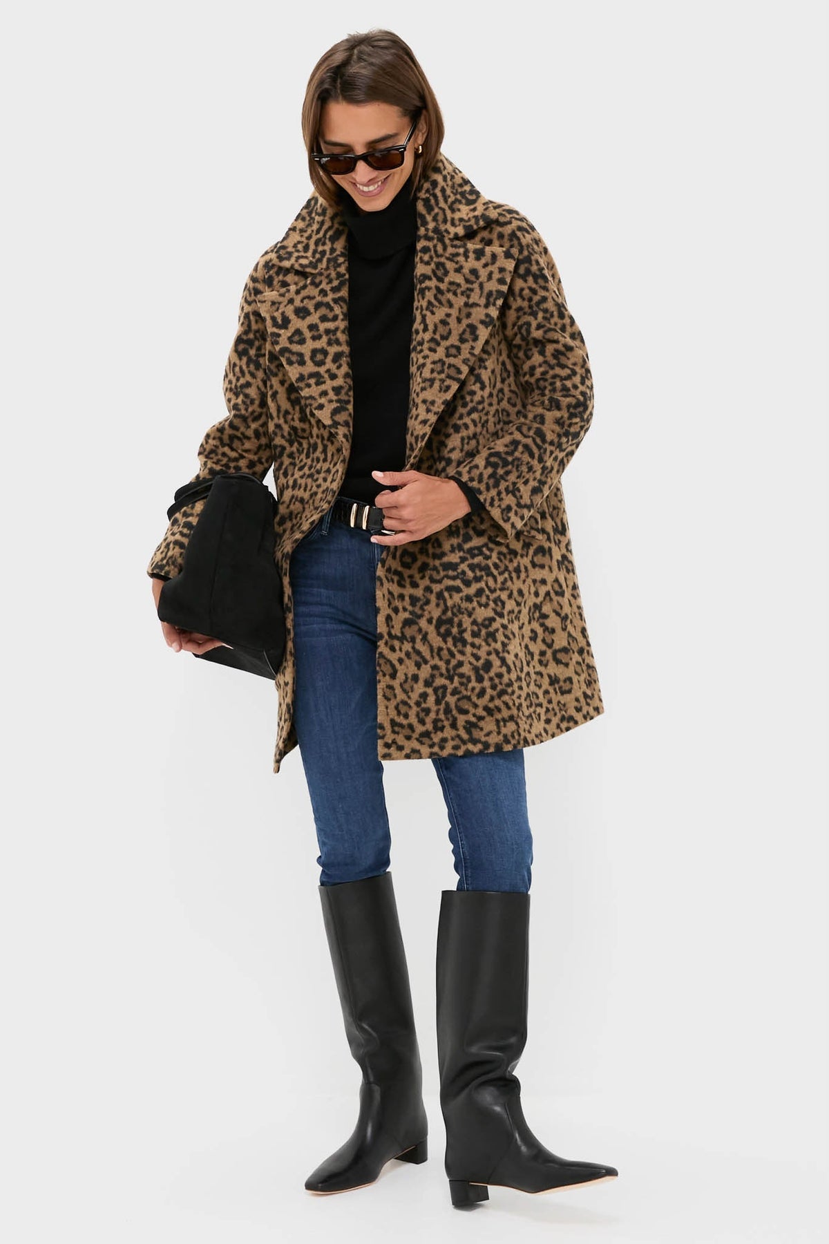 Leopard Brushed Wool Harley Peacoat