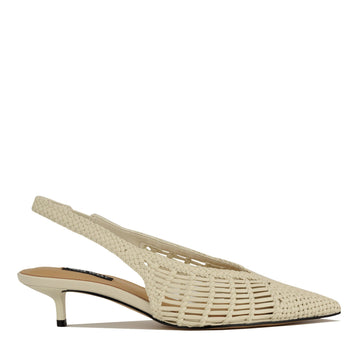 Edela Woven Kitten Heel Slingback Pumps