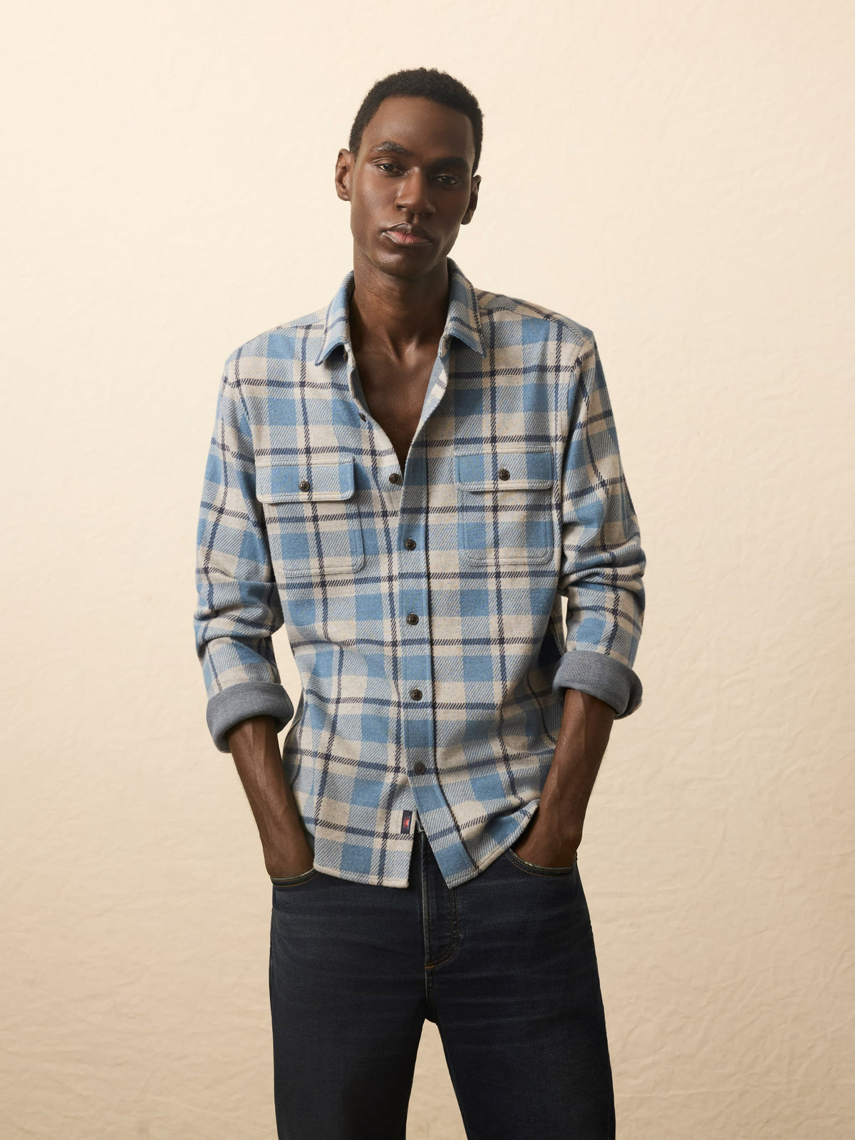Legend Sweater Shirt - Overcast Ocean Plaid