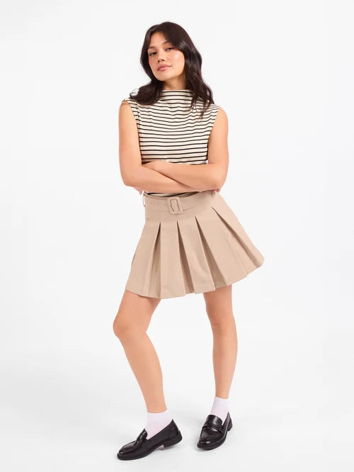 BRIOCHE MOCK NECK KNIT TANK