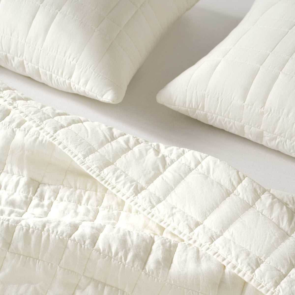Washed European Linen Quilted Sham Set - Last Call