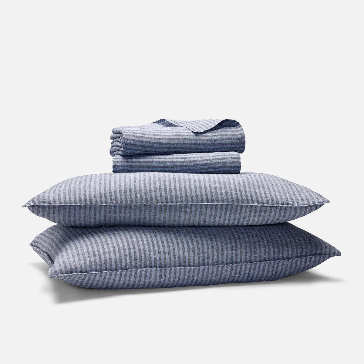 Set of 2 Washed European Linen Core Sheet Set Bundle