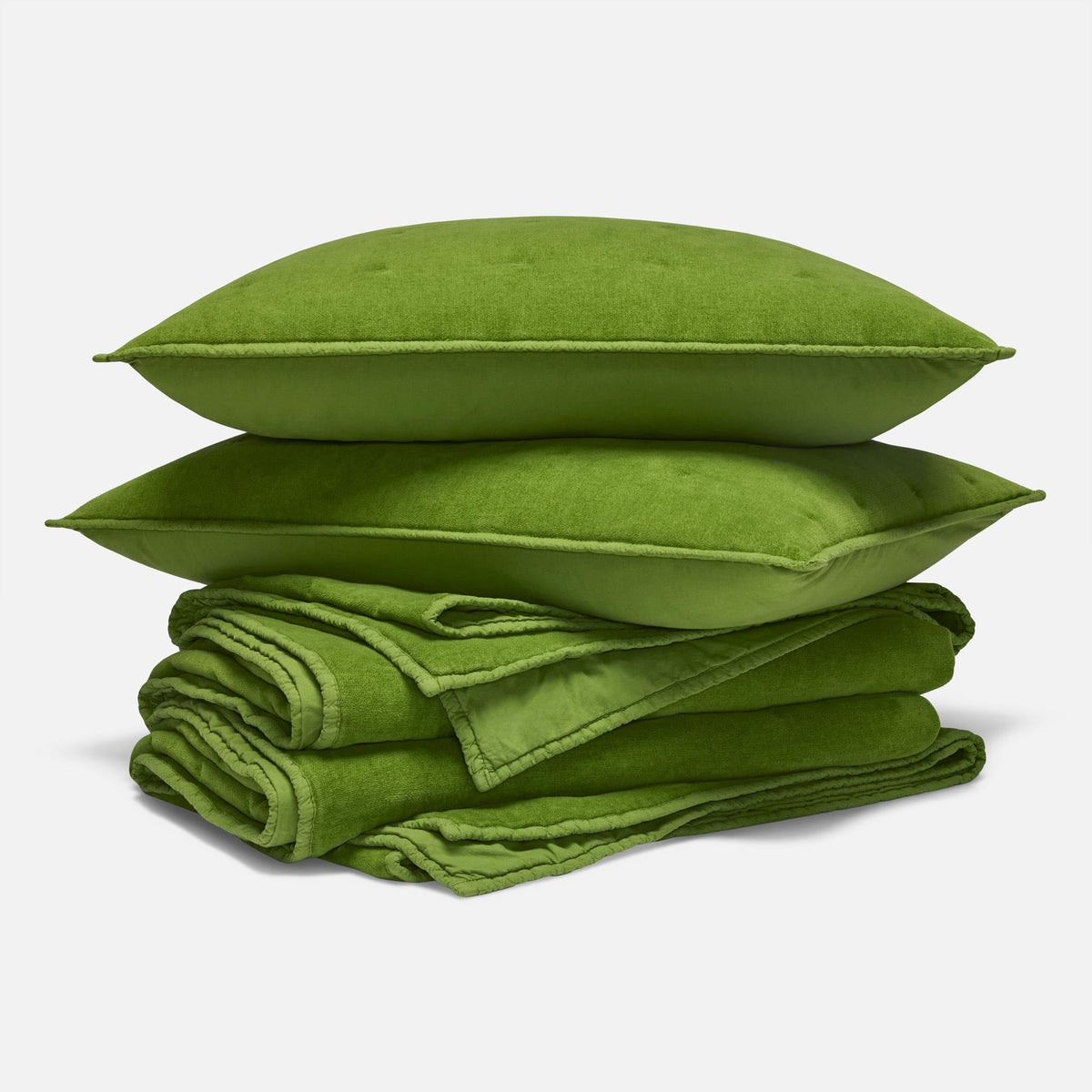 Washed Velvet Quilt Set