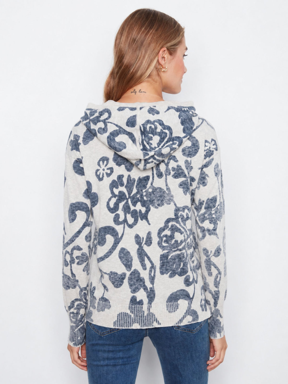Printed Cotton Hoodie Sweater - Lovely