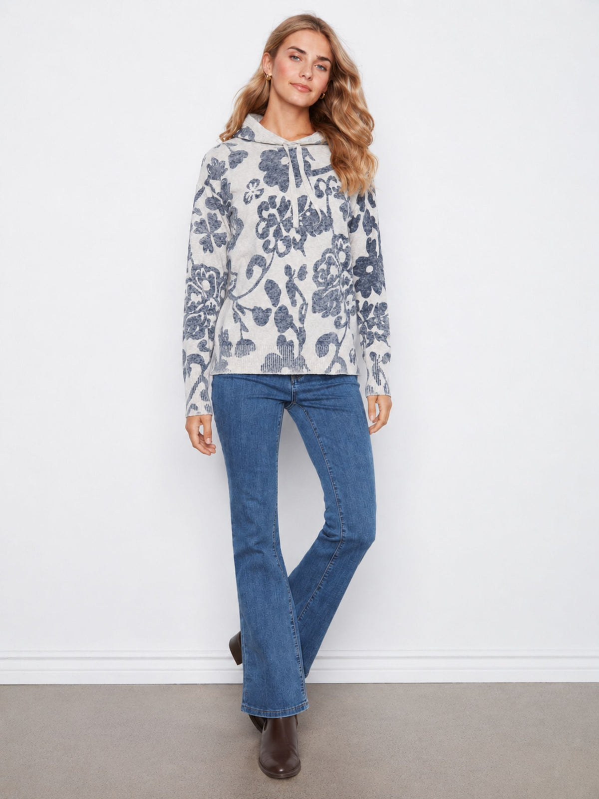 Printed Cotton Hoodie Sweater - Lovely