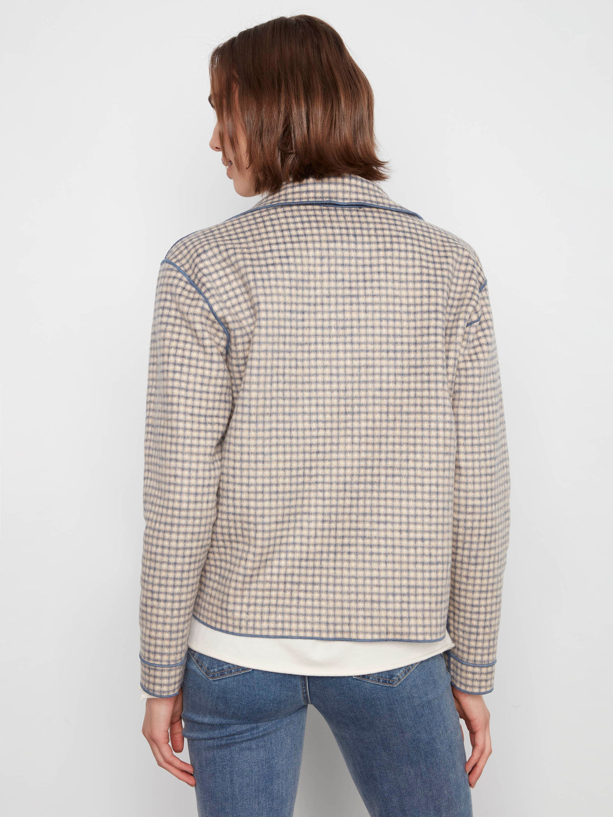 Reversible Plaid Jacket - Ecru