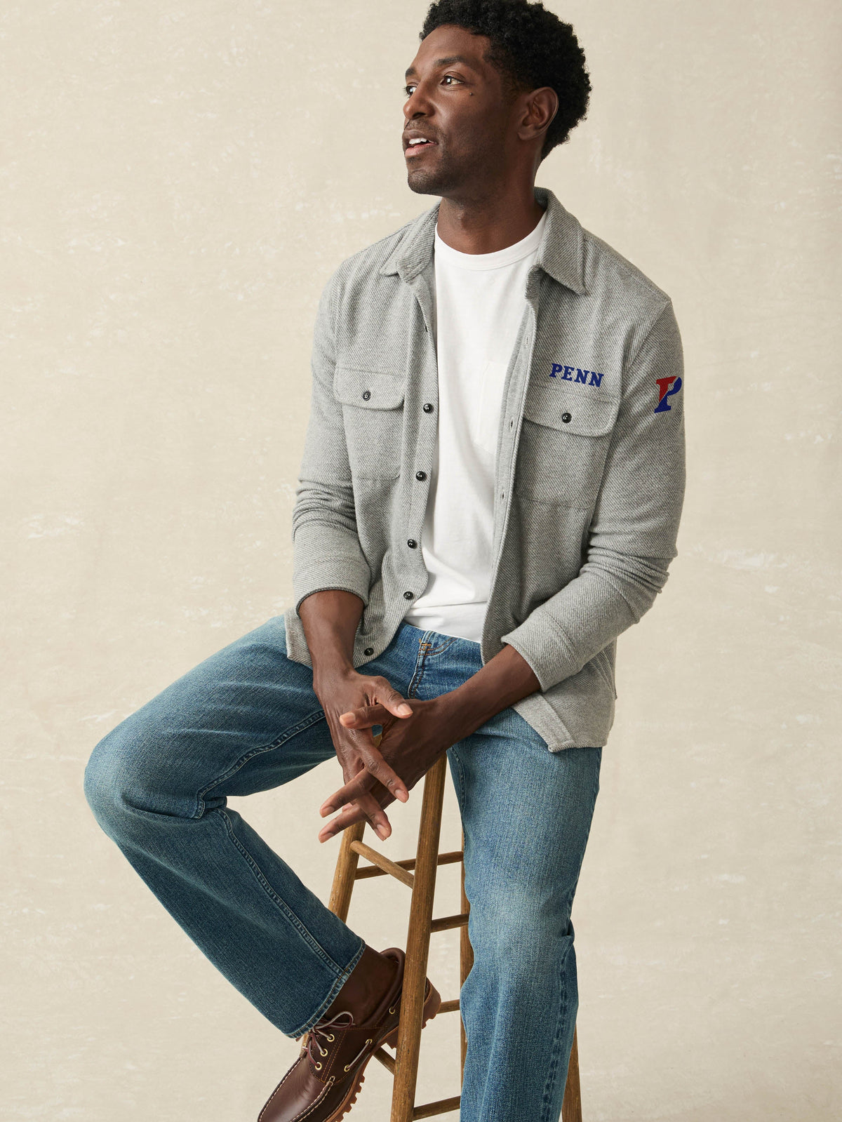 University of Pennsylvania Legend Sweater Shirt - Fossil Grey Twill