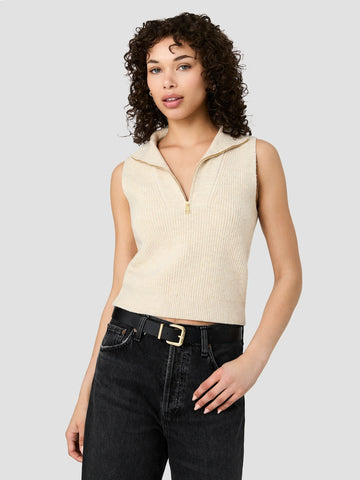 MARLEY KNIT HALF ZIP RIB VEST