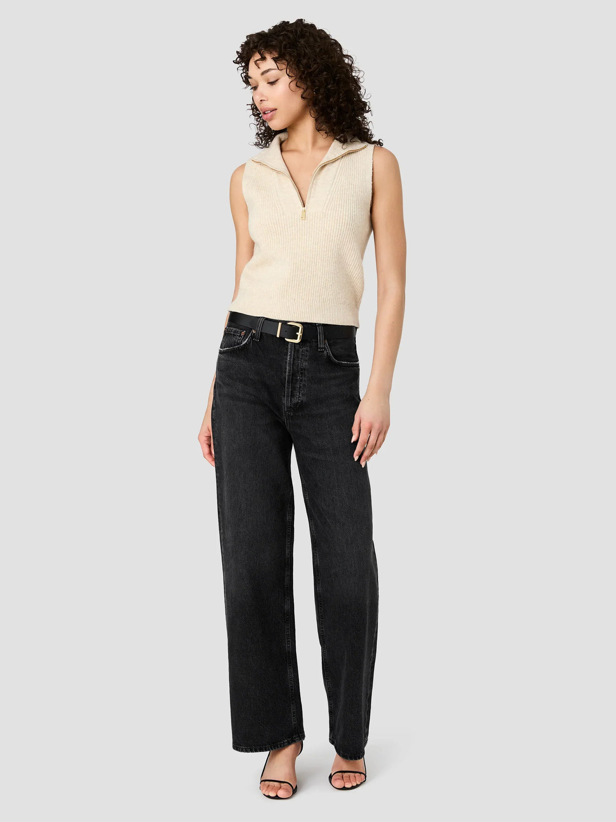 MARLEY KNIT HALF ZIP RIB VEST