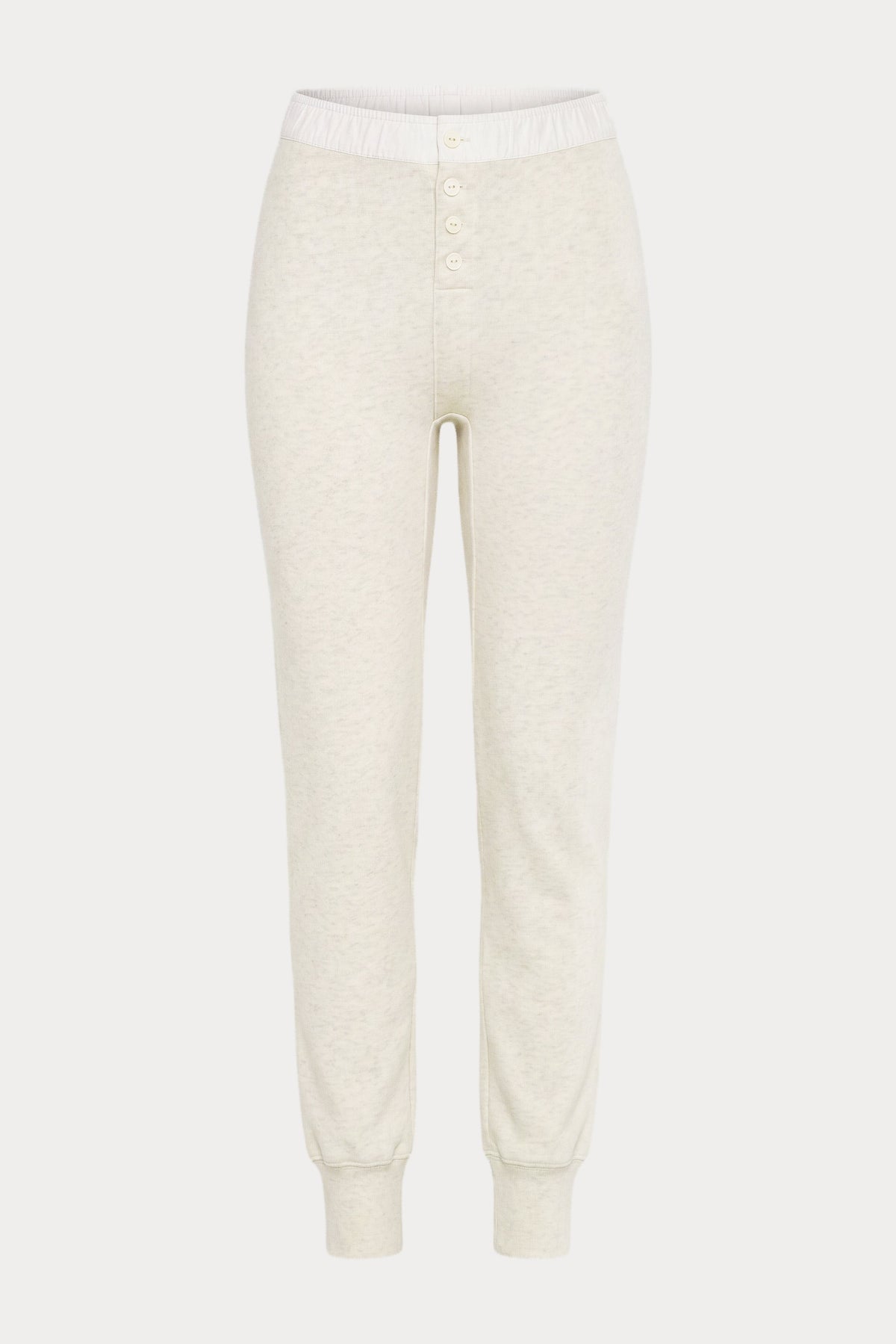 THE FRENCH TERRY BUTTON FRONT LEGGING | OATMEAL HEATHER