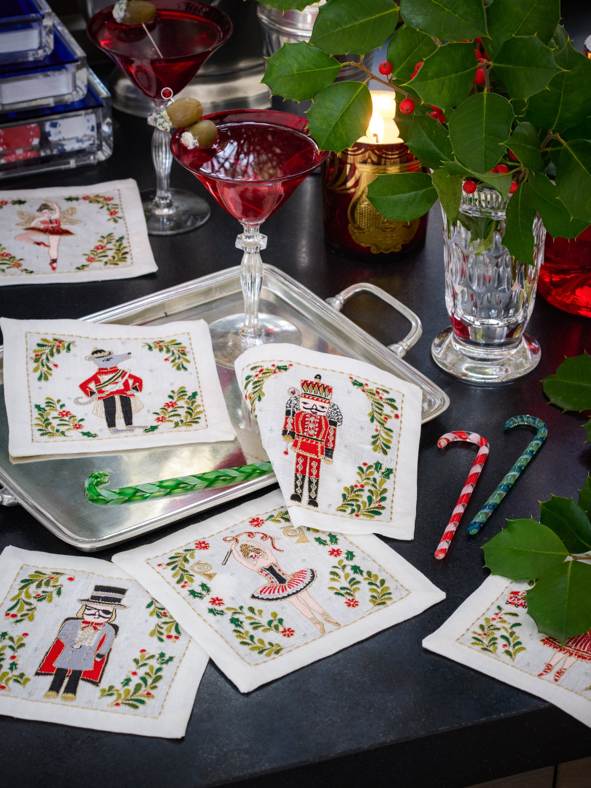Kim Seybert Nutcracker Cocktail Napkins Set