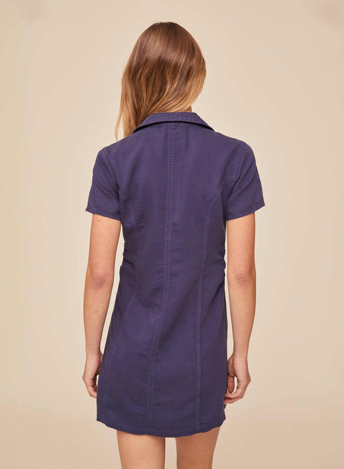 SHORT SLEEVE ZIP FRONT DRESS