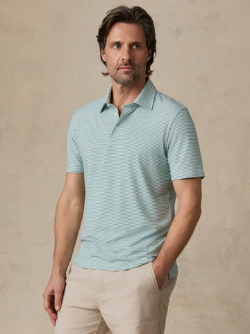 Short-Sleeve Movement Polo - Ivory Spring Stripe