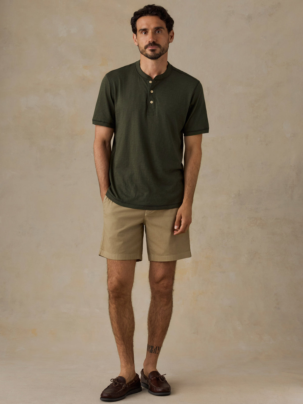 Short-Sleeve Sunwashed Regenerative Henley - Forest Grove