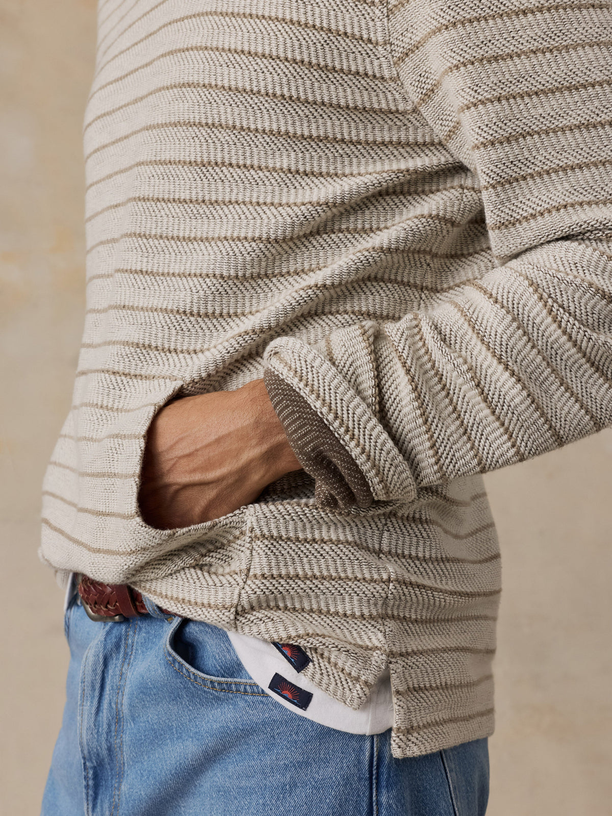 Whitewater Hoodie - Stone Brown Stripe