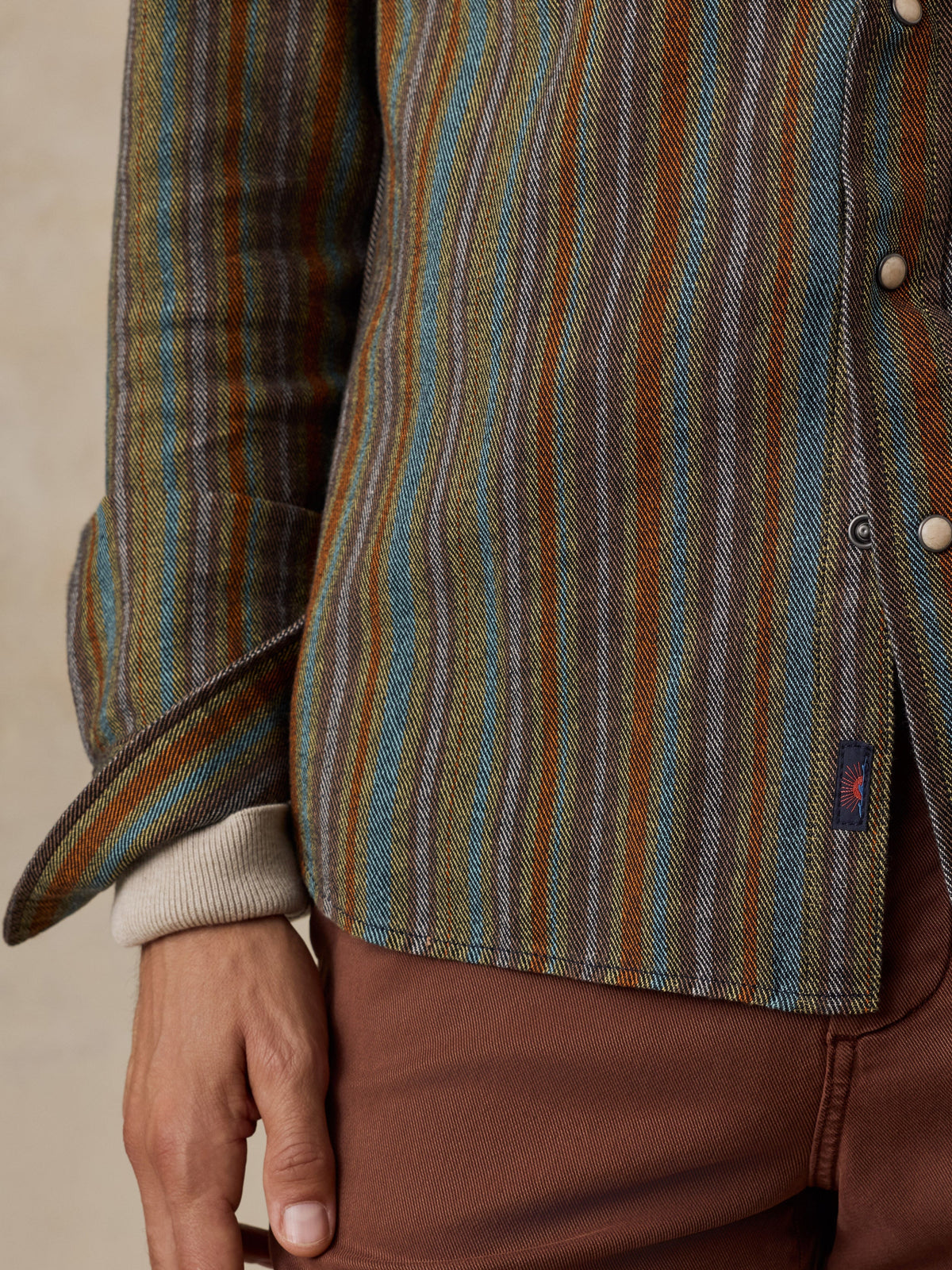 Organic Cotton Western Shirt - Sunrise Beach Stripe