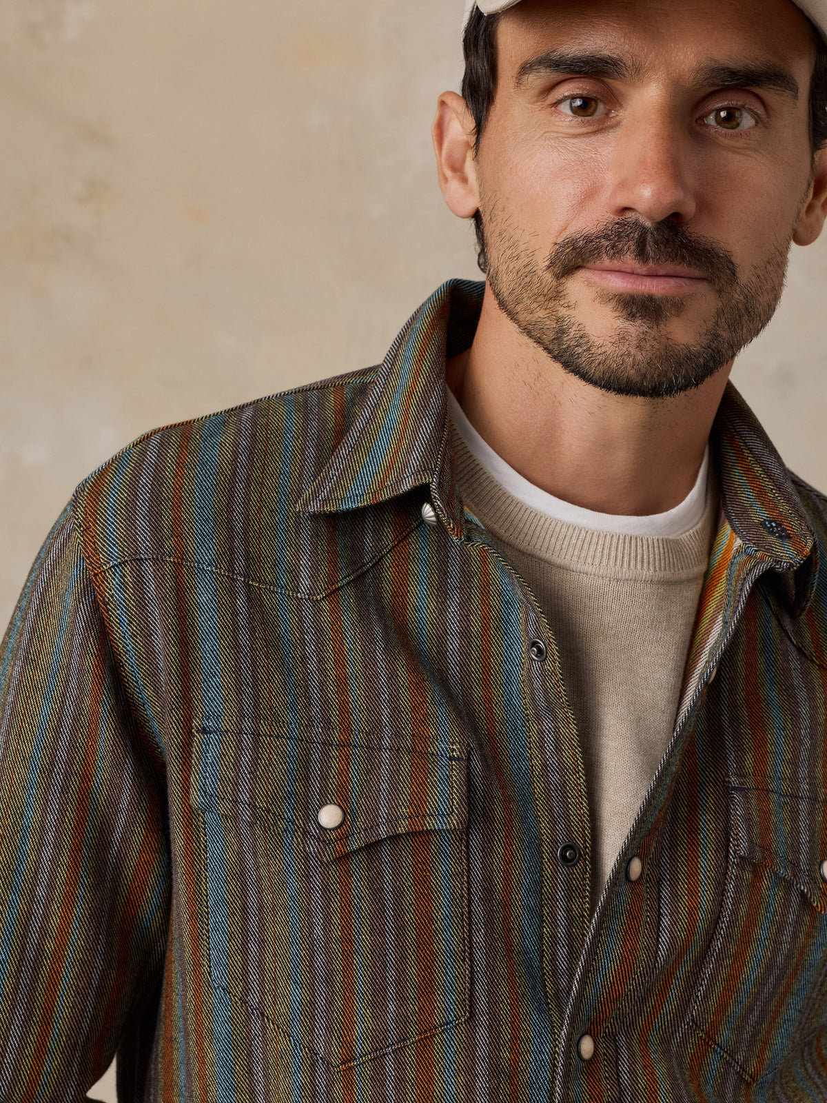 Organic Cotton Western Shirt - Sunrise Beach Stripe