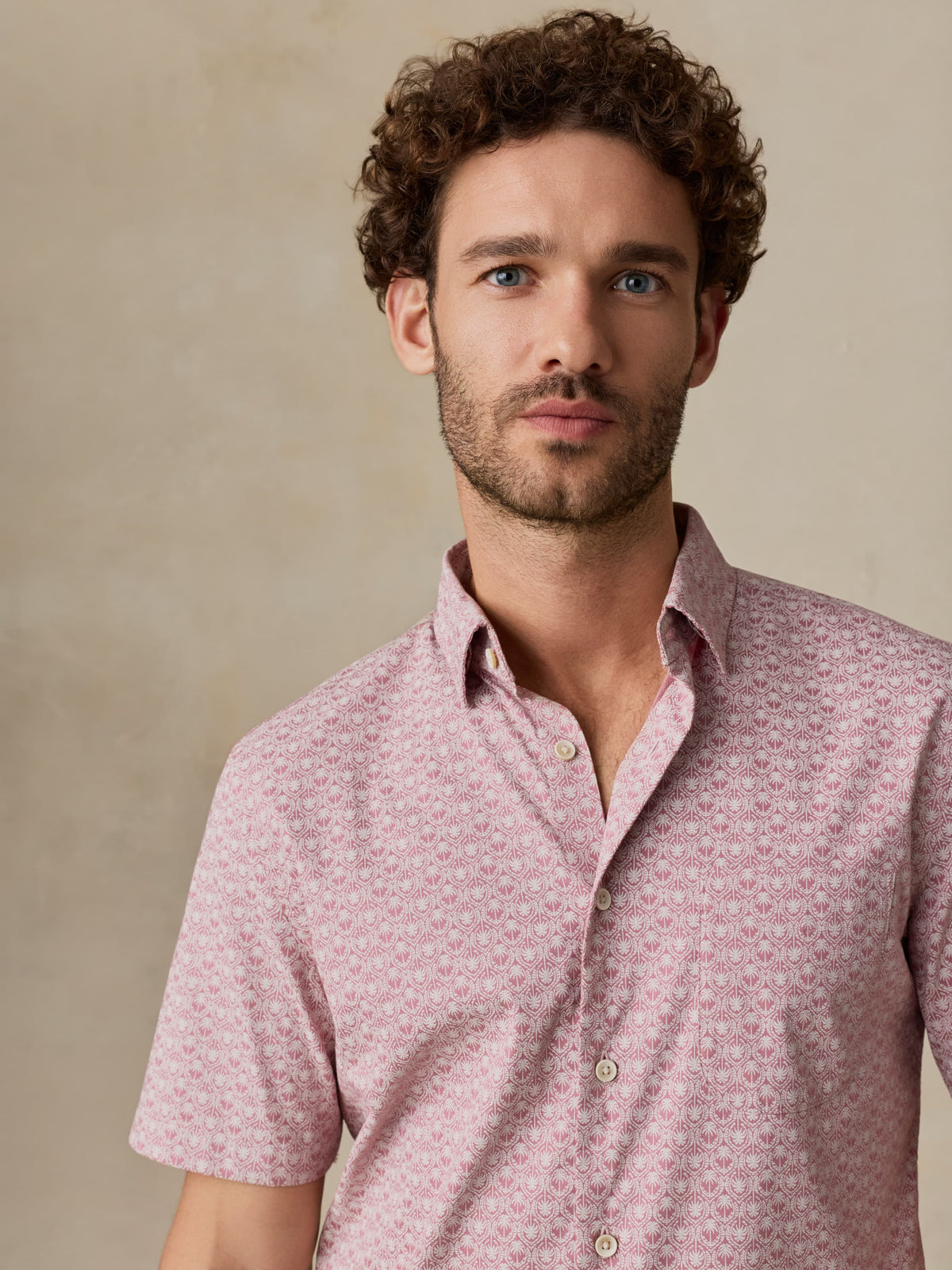 Short-Sleeve Movement Monterey Shirt - Rose Palm Mosaic