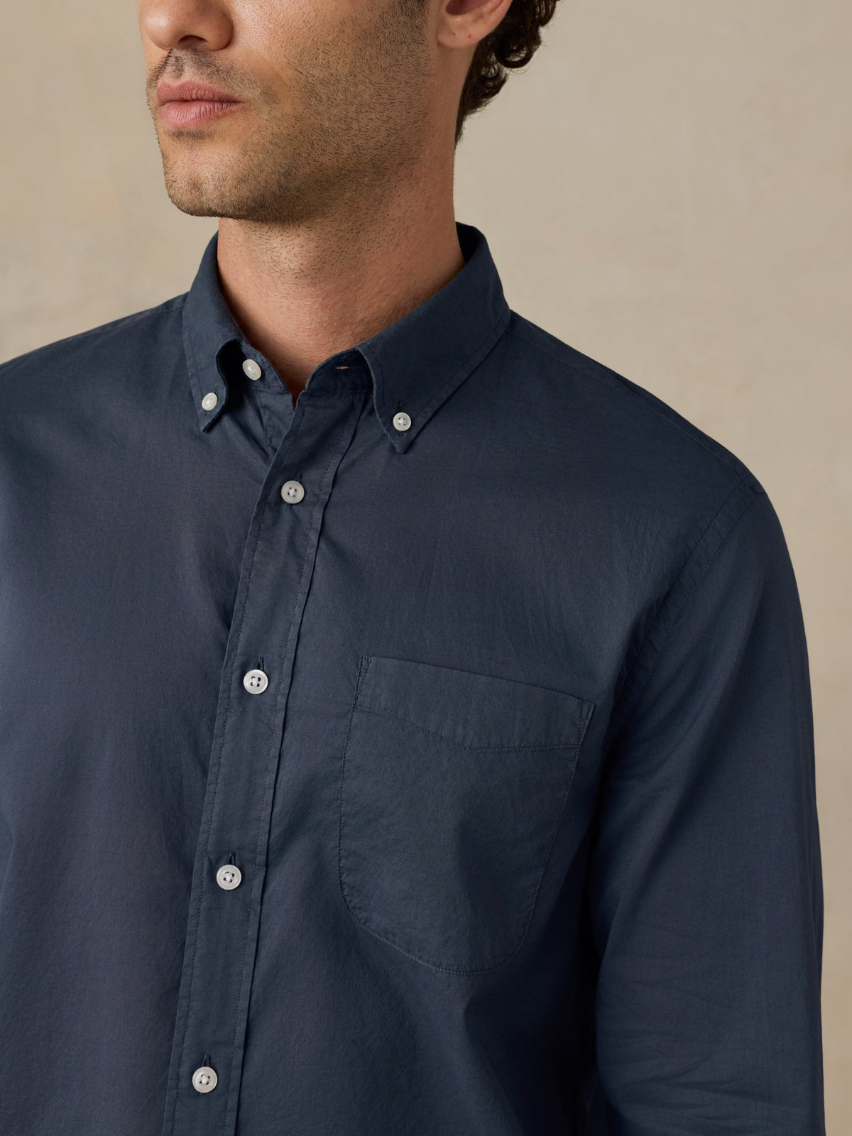 Long-Sleeve Weightless Cotton Shirt - Abyss Navy