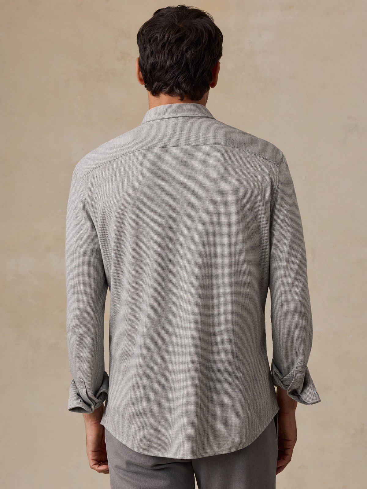 Coastline Knit Shirt - Alpine Sky Houndstooth