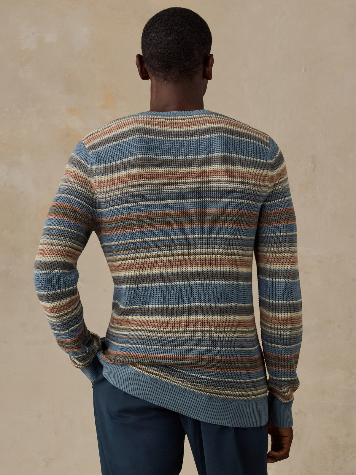 Sunwashed Crewneck Sweater - Teal Sands Stripe