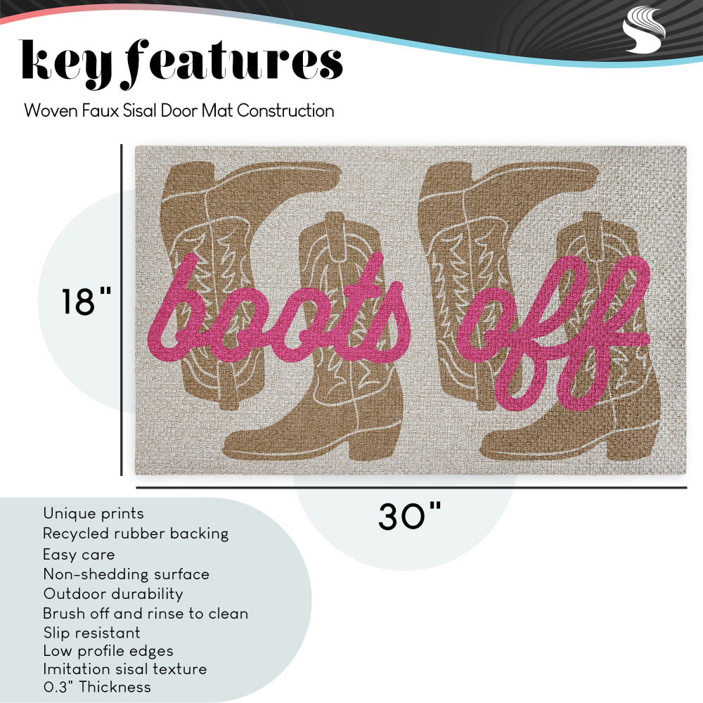Deane Beesley | Cursive Welcome Potted Cacti Faux Sisal Door Mat