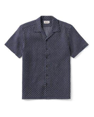 The Davis Shirt in Indigo Raindrop Sashiko