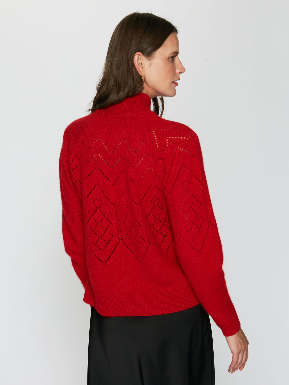 Pointelle Mock Neck in Blazer