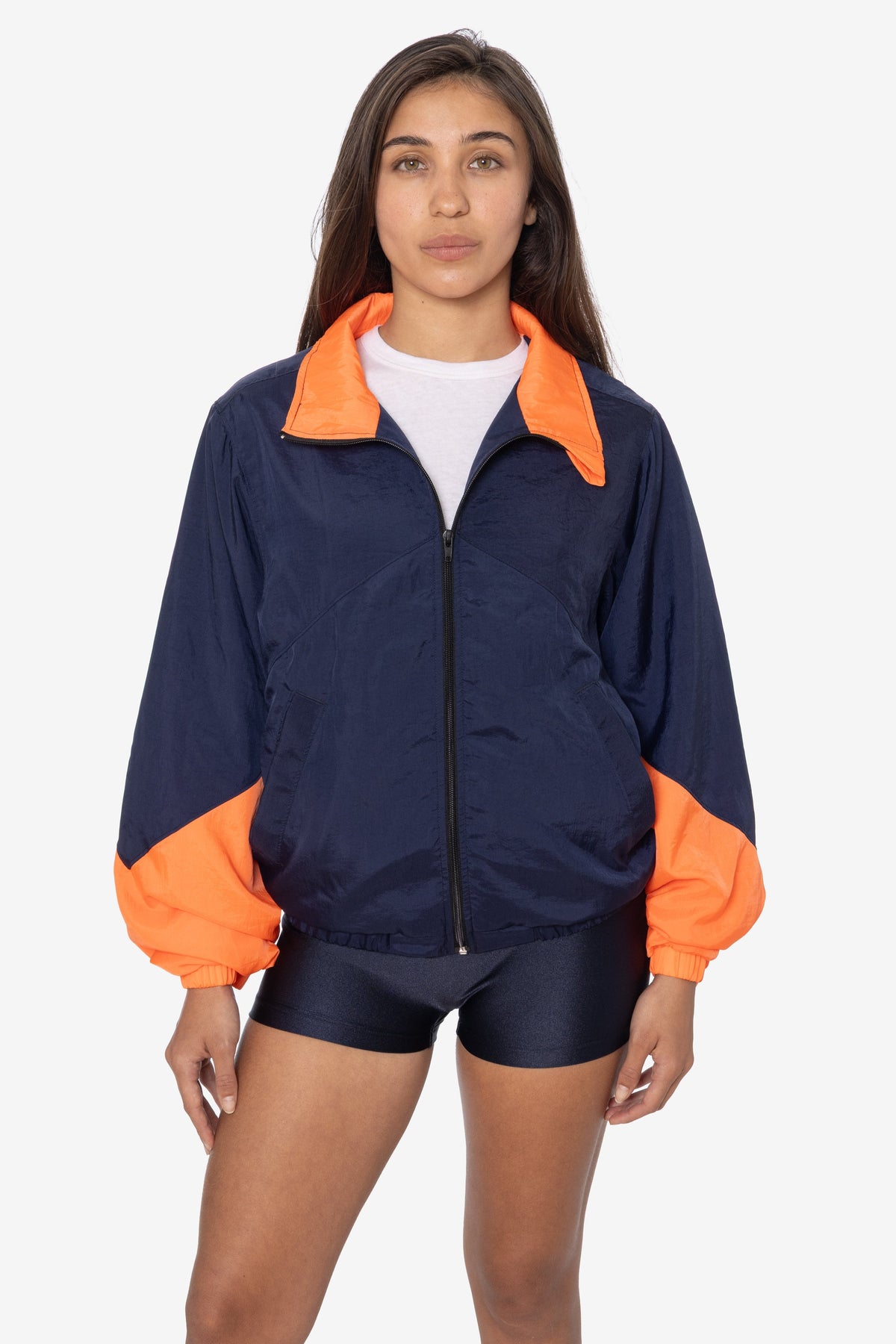 RNF555C - Nylon Crinkle Zip-Up Colorblock Windbreaker