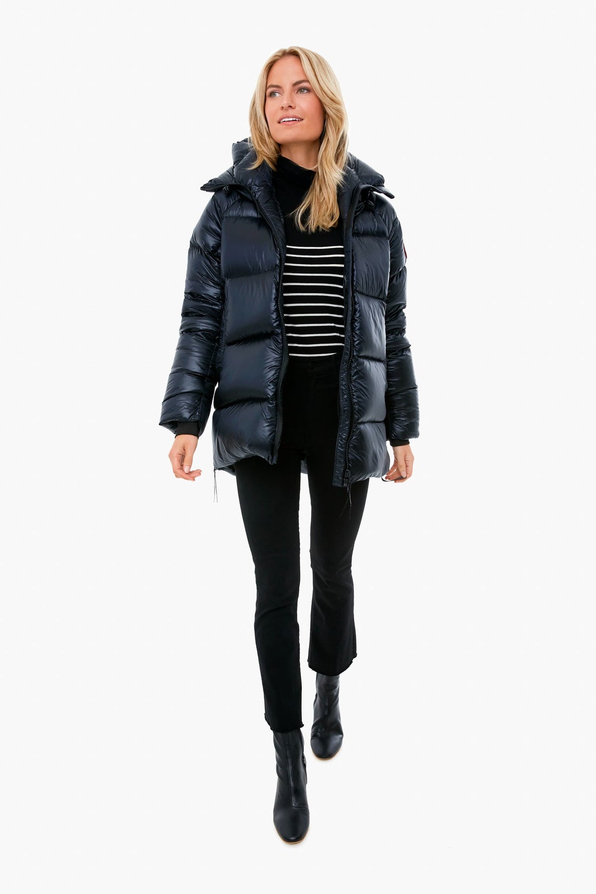 The Black Striped Tissue Turtleneck