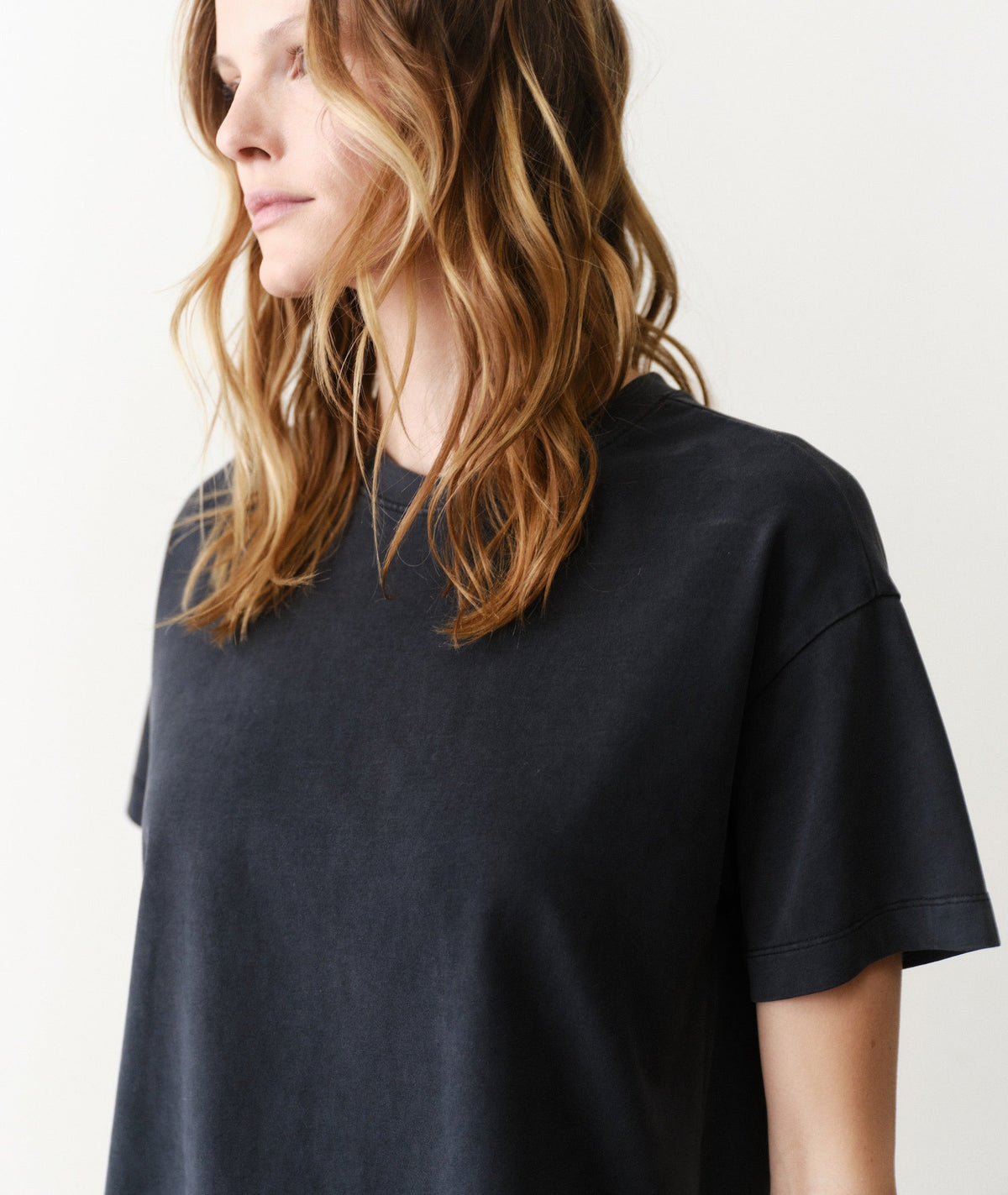 Luxe Sueded Oversized Crew Tee