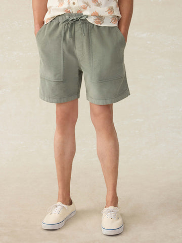 Corduroy Drawstring Utility Short - Coastal Sage