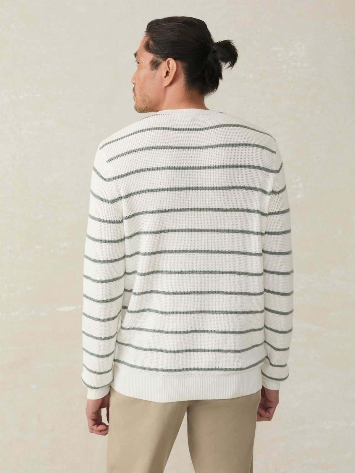 Sunwashed Crewneck Sweater - White Sage Stripe